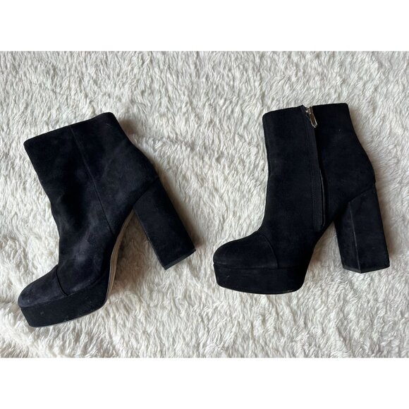 Sam Edelman Azra Women’s Boots Size 9 Black Suede Platform Booties - Picture 1 of 7